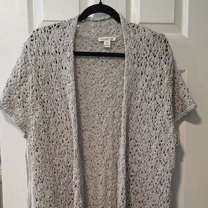 Coldwater Creek 2x Light Gray Lace Cardigan